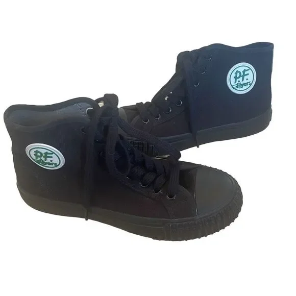 P.F Flyers Black Canvas Sneaker Sandlot Center Hi High Top Shoes Men’s 6 W- 7.5 - Picture 2 of 7